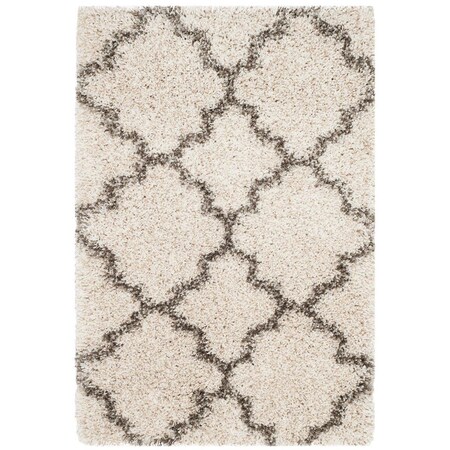 Safavieh Sgh-Hudson Shag Power Loomed Small Rectangle Rugs, Ivory and Grey - 3 x 5 ft. SGH282A-3